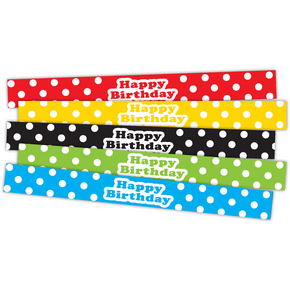 Polka Dots Happy Birthday Slap Bracelets