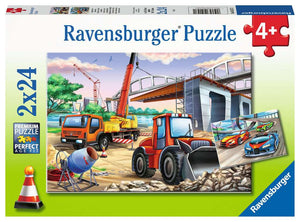 Construction & Cars 2 x 24 Puzzle