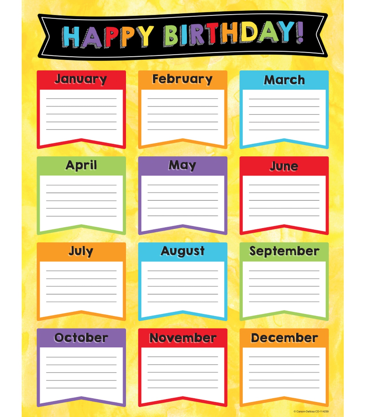 Celebrate Learn Birthday Chart