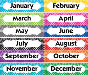 Chevrons and Dots Monthly Headliners