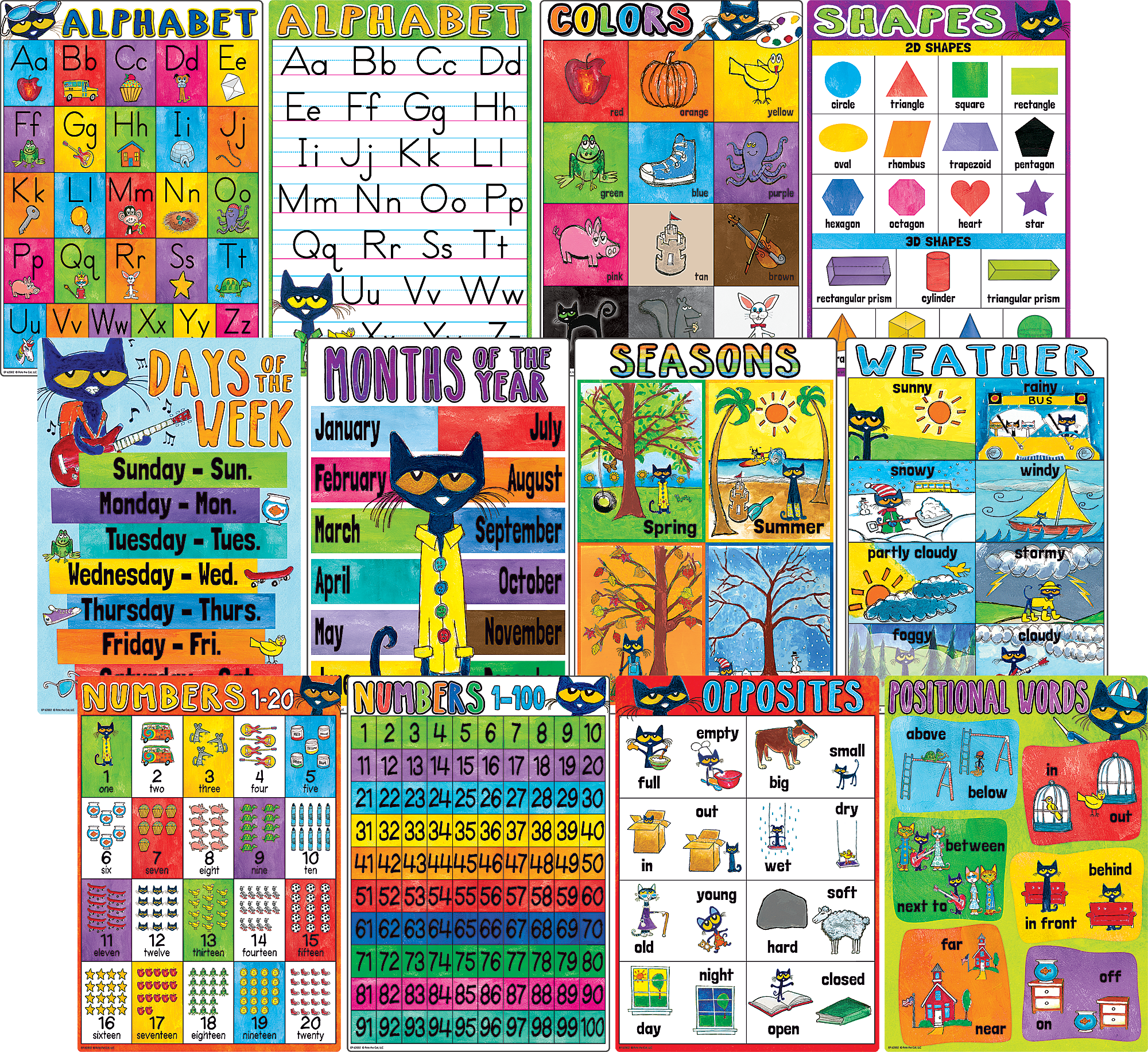 Pete the Cat® Early Learning Small Poster Pack