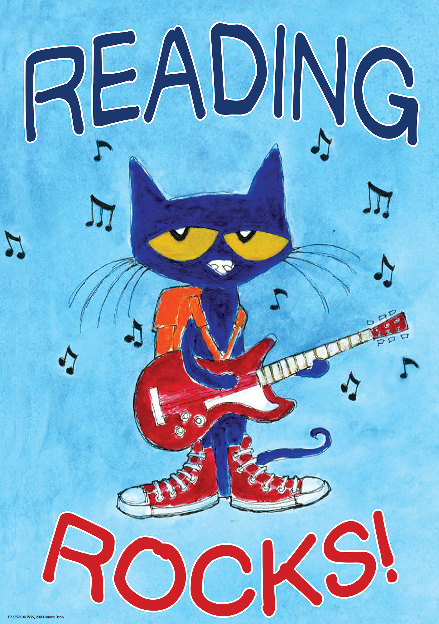 Pete the Cat® Reading Rocks Positive Poster