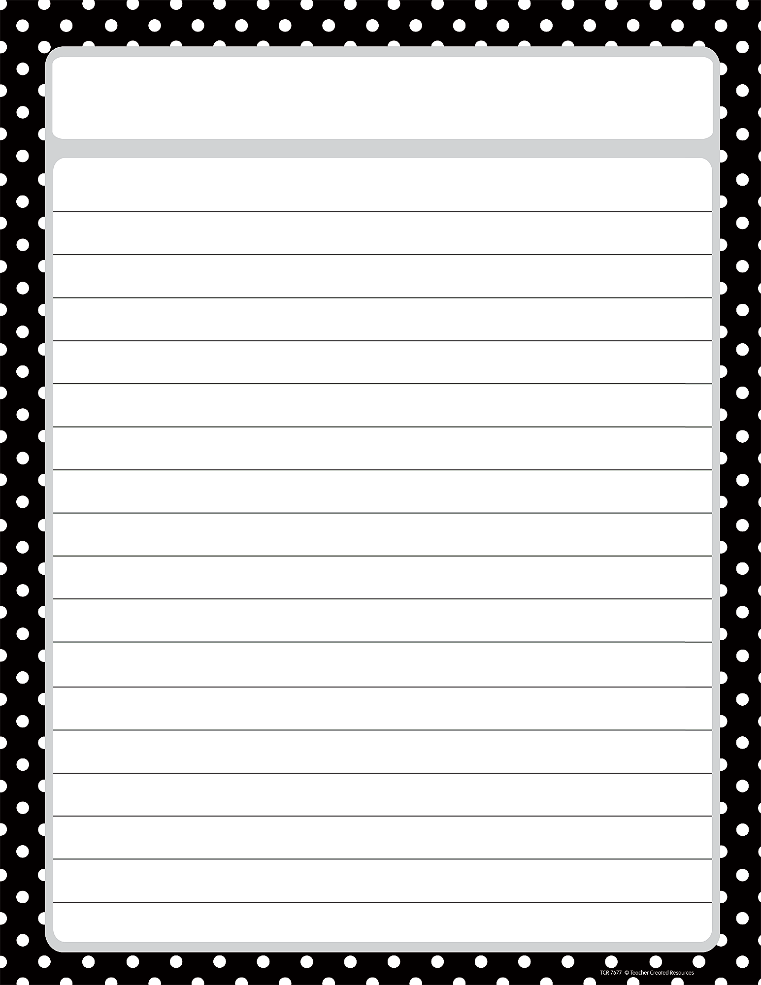 Black Polka Dots Lined Chart