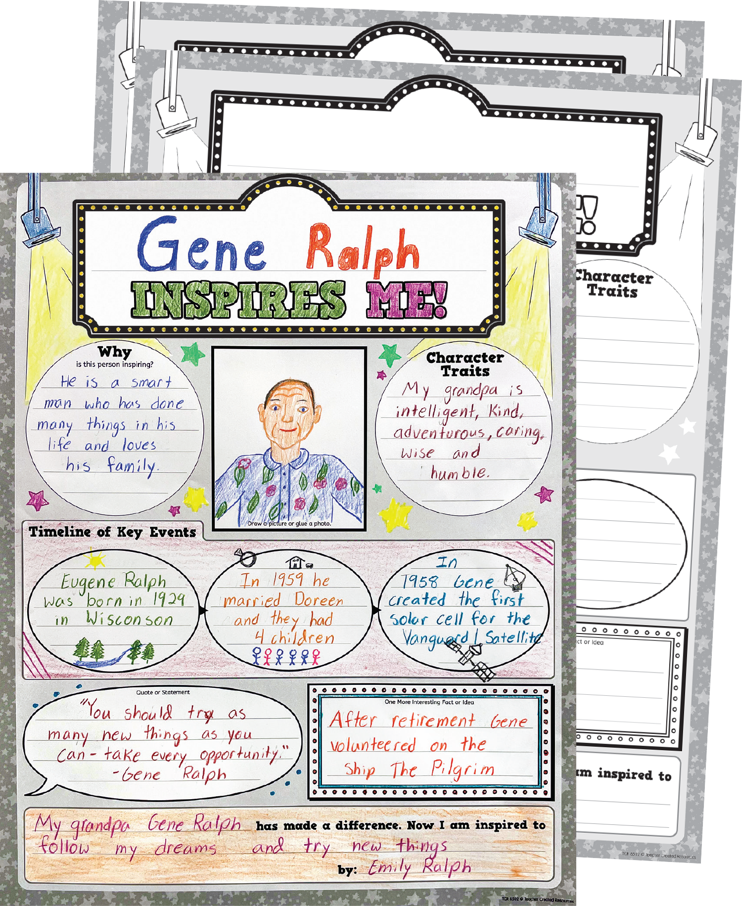 Here’s a fun way for students to do a report and display what they have learned for the whole class to see. Once they research specific information about their subject, they fill out their own poster to show what they’ve learned. The large 17" x 22" sheets provide plenty of space for words and pictures.