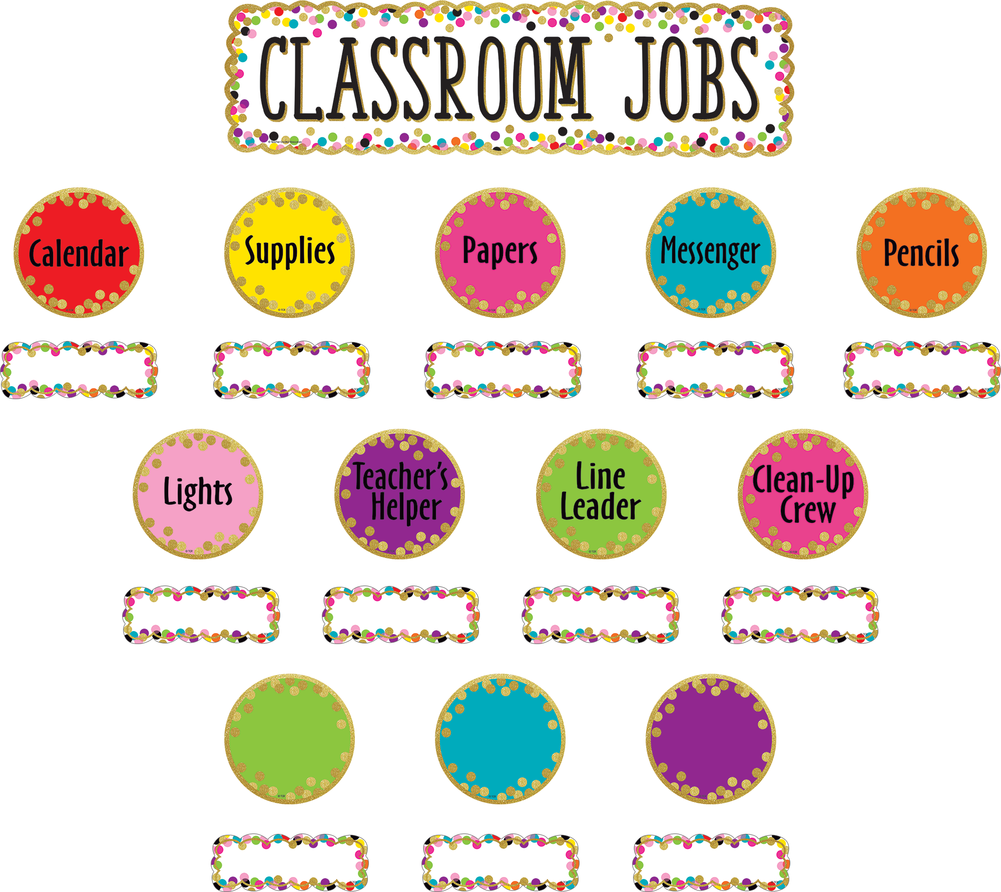 Confetti Classroom Jobs Mini Bulletin Board