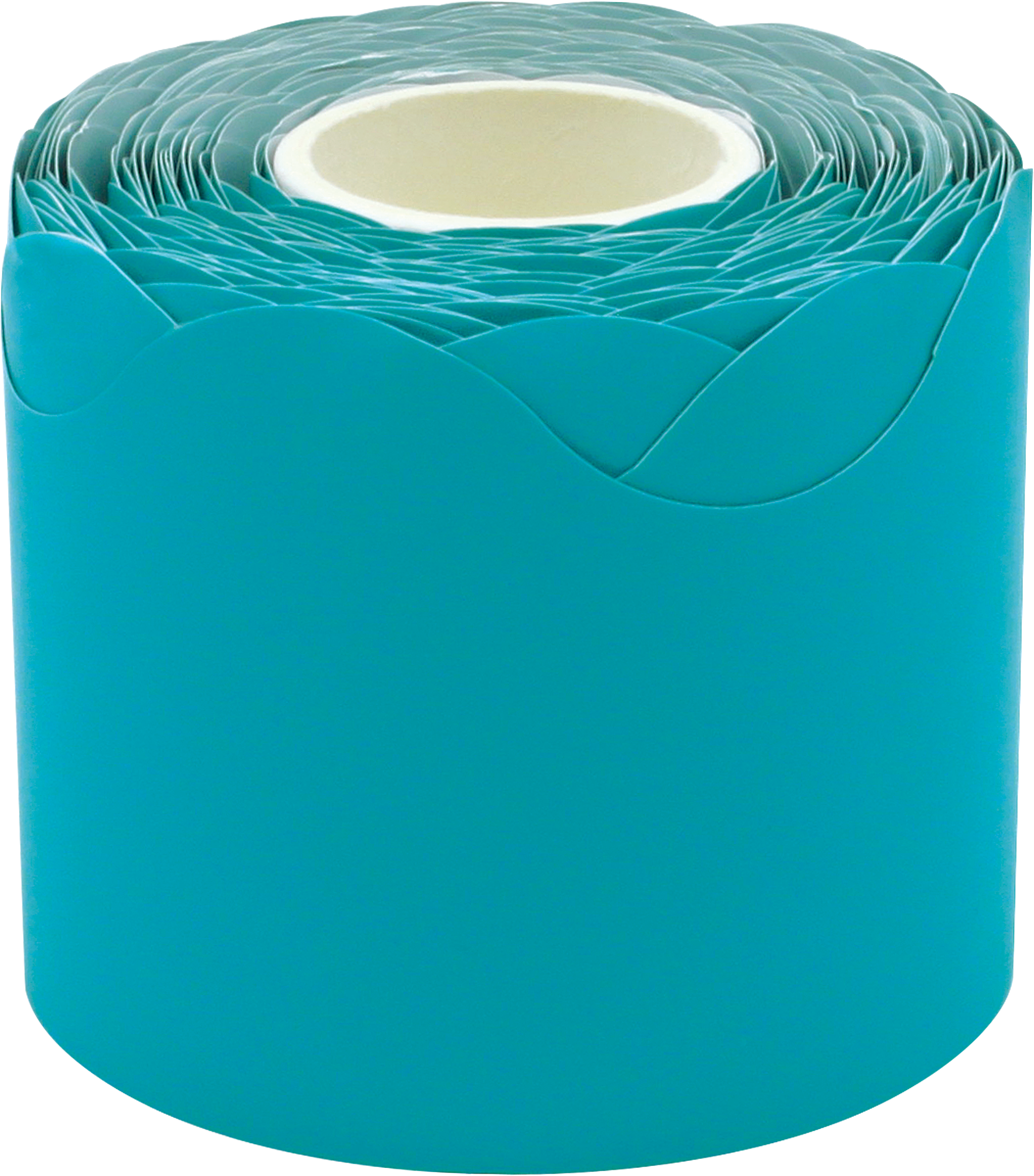 Teal Scalloped Rolled Border Trim