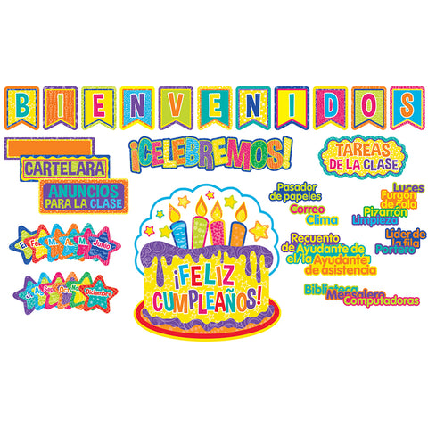 Color My World Spanish Welcome/Class Organization Bulletin Board Set